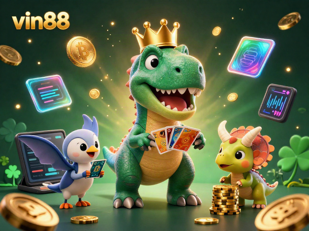 Experience thrilling gaming moments at vin88 with unique characters and vibrant casino elements.