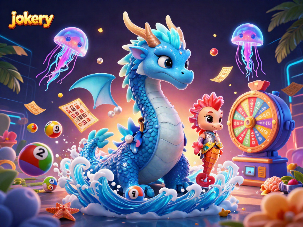 Experience thrilling jokery adventures with vibrant characters and casino elements in a dynamic scene.