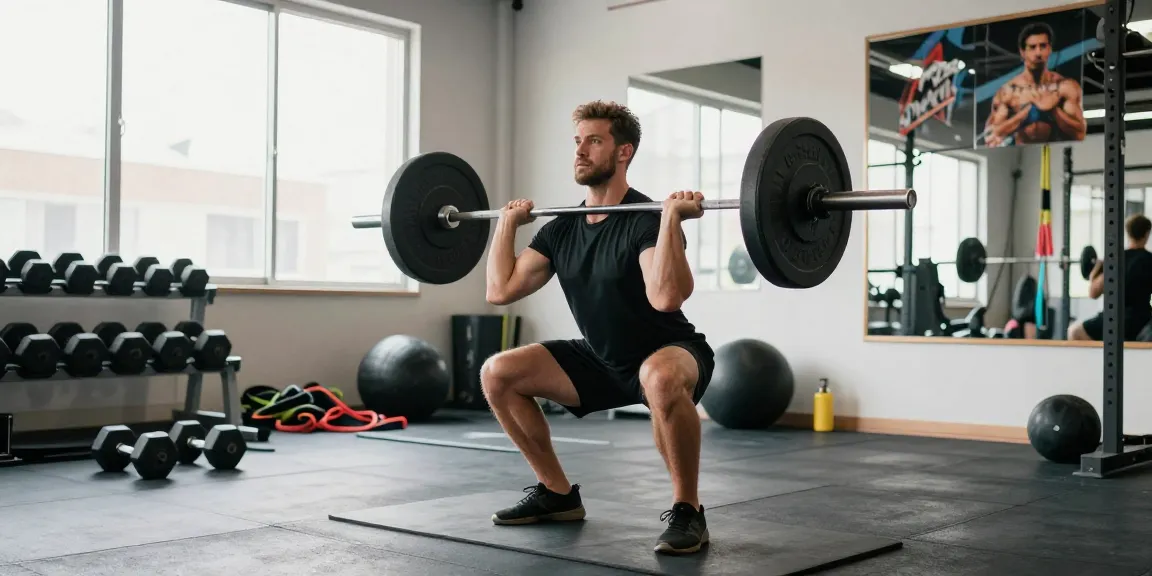 Anabolika Shop Deutschland: Bodybuilder beim Krafttraining in einem modernen Fitnessstudio, inspiriert von Zielstrebigkeit und Motivation.