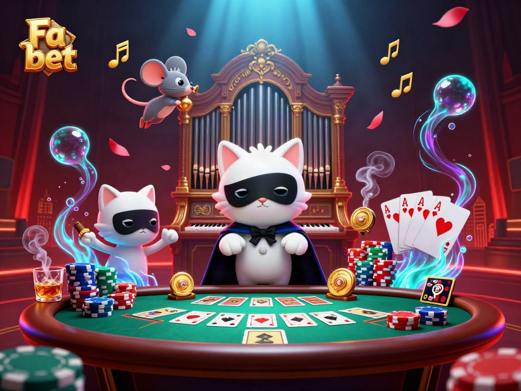 Experience thrilling moments at Fa bet with vibrant casino action and cartoon characters in a dynamic scene.