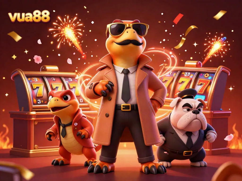 Experience the thrilling vibe of vua88 with raptors in disguise at a lively casino scene.