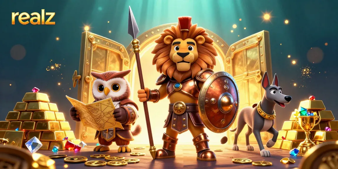 Players enjoy realz gaming with fortune in a vibrant 3D casino illustration.